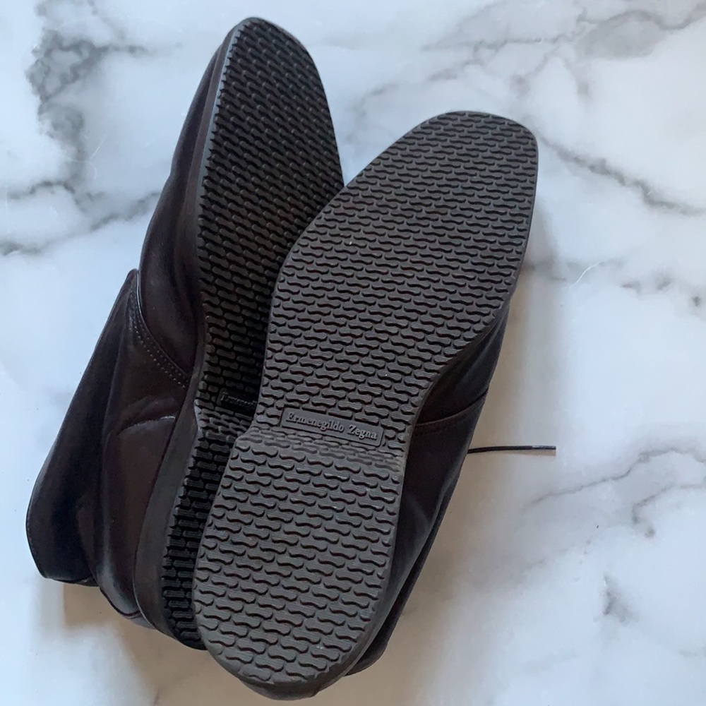 Ermenegildo Zegna Brown Leather Ankle Lace-Up Boot - Picture 9 of 14